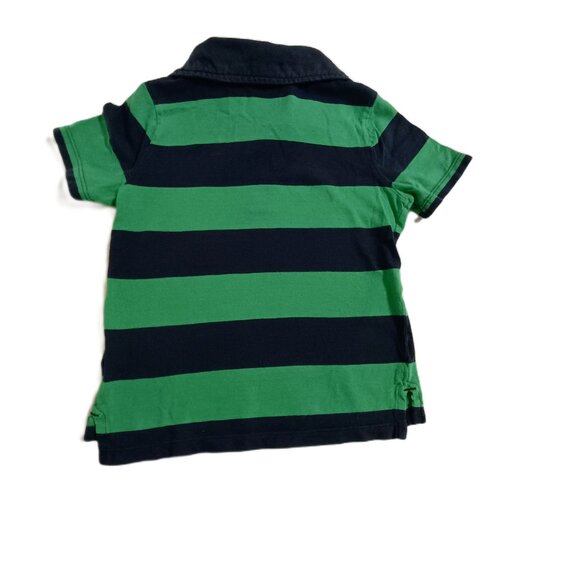 VGUC: Boys' Old Navy sz 3T Blue & Green Striped Polo Shirt - Picture 2 of 3